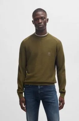 Jersey de algodón y cashmere con parche de logo