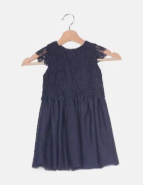 Primark Vestido azul encaje