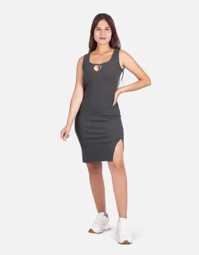 Vestido slim fit plomo