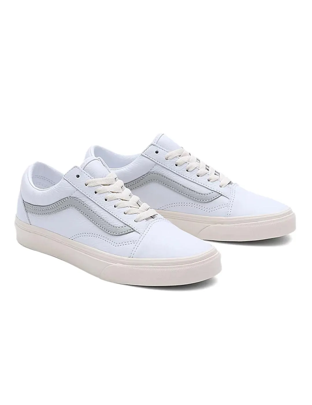 Zapatilla Mujer Vans Old Skool Vint Piel Gris