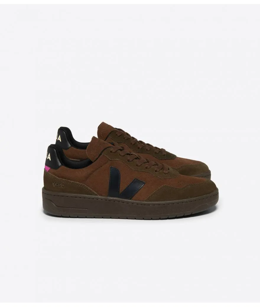 Zapatilla Veja V-90 suede walnut-black