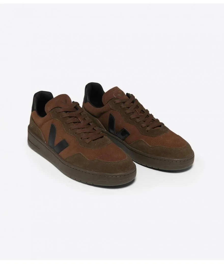 Zapatilla Veja V-90 suede walnut-black